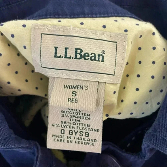L.L. Bean S classic nautical blue stretch cotton jacket - Picture 6 of 6